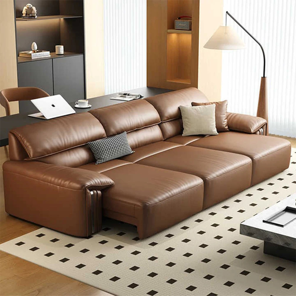 MINGDIBAOCN Modern Convertible Genuine Leather Sofa Bed With Electric Sleeper
