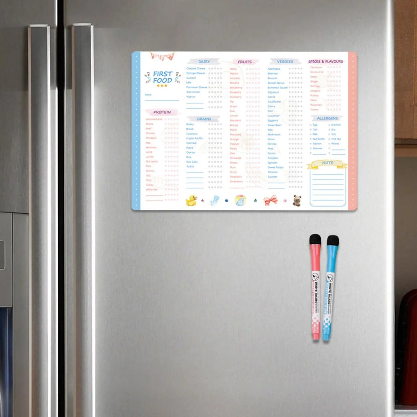 Magnetic First Foods Chart for Babies and Toddlers