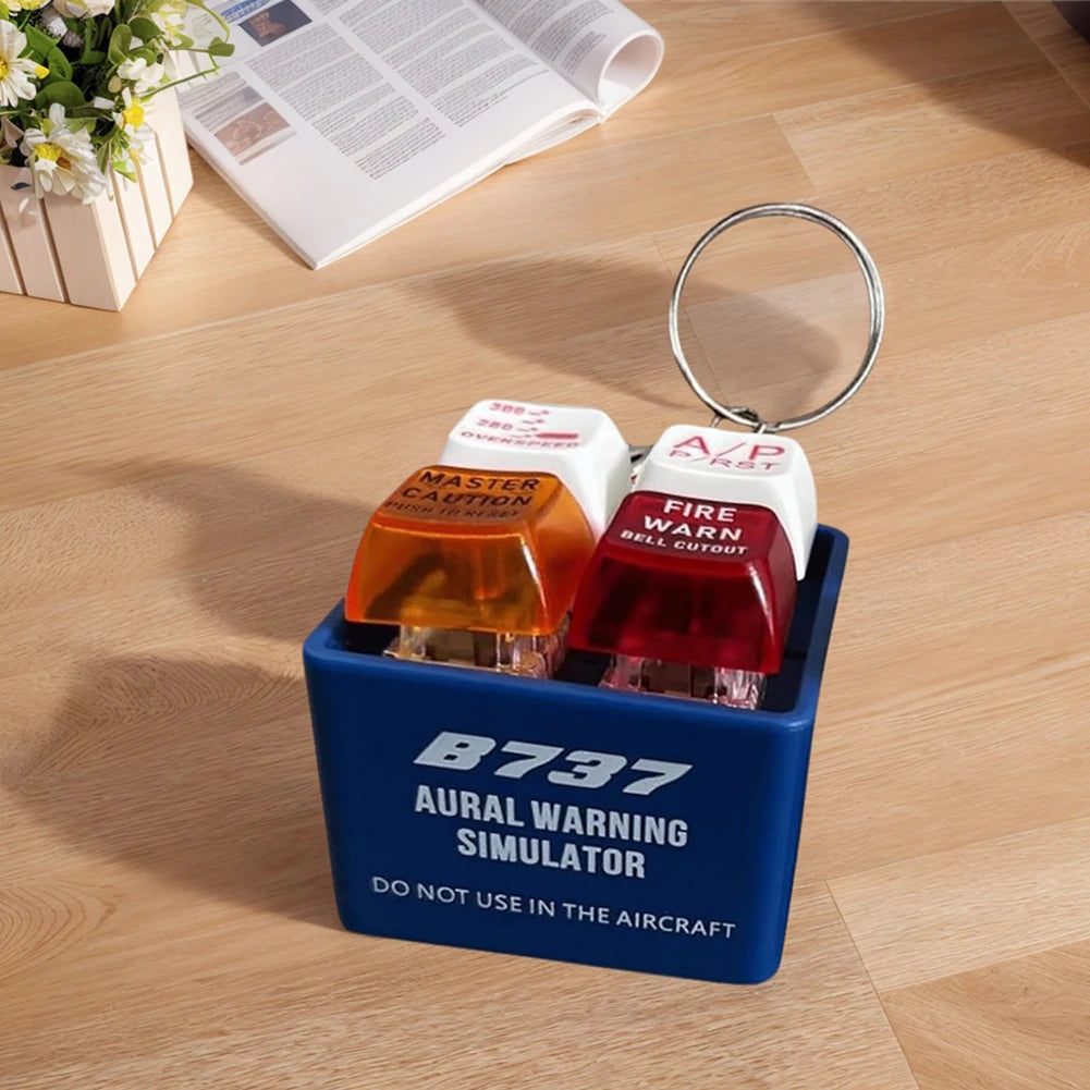 2PCS Emergency Alert Keychains with Light 4 Sounds for Travel Airplane(Blue Red)