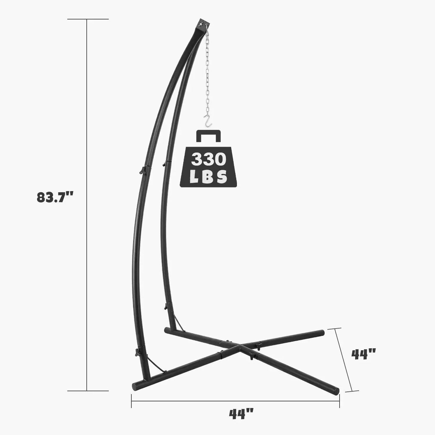 Hammock Chair Stand Solid Steel Frame With Hook for Porch Swing Hammock Chair Adjustable high 210cm