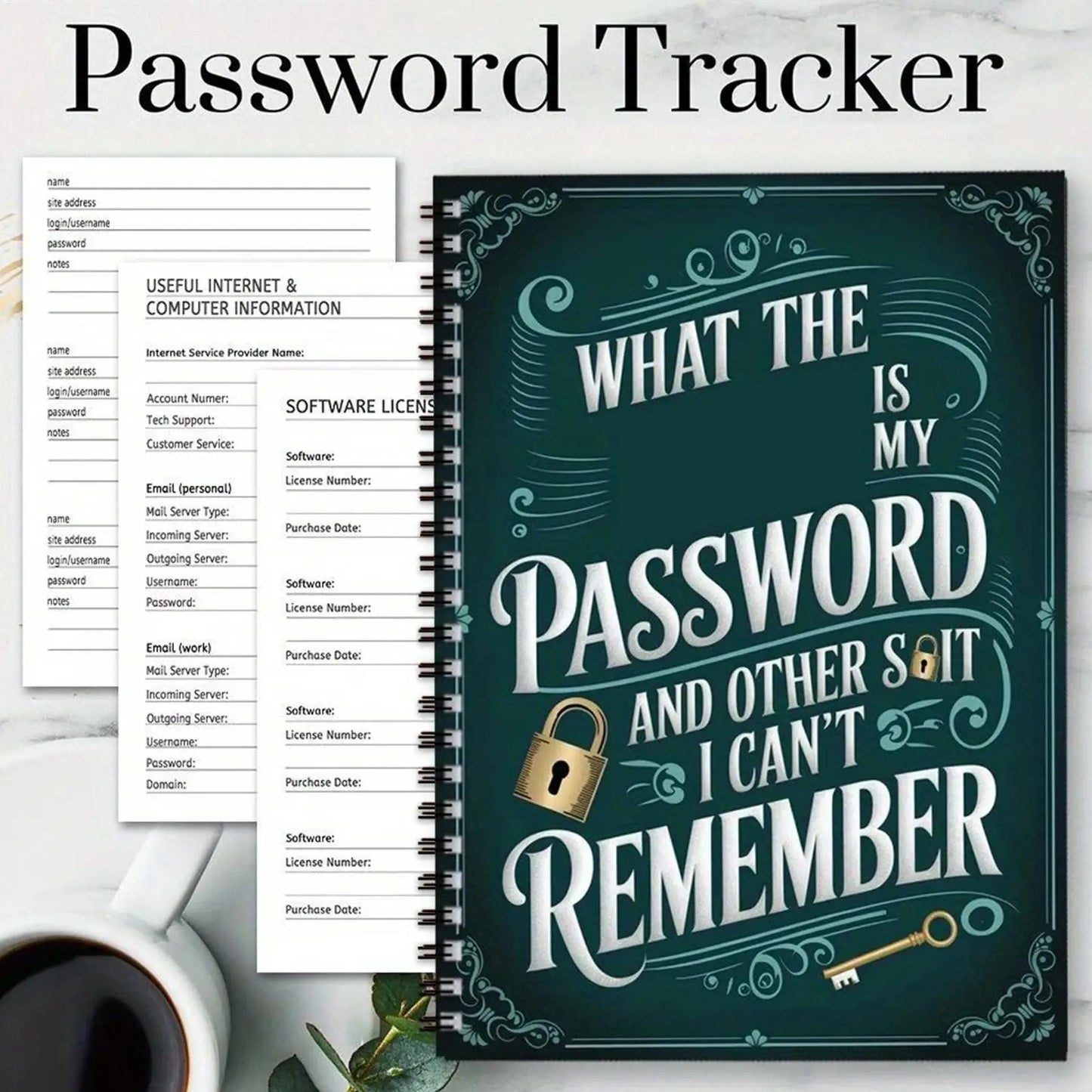 Password Book Internet Account Organizer For Cybersecurity