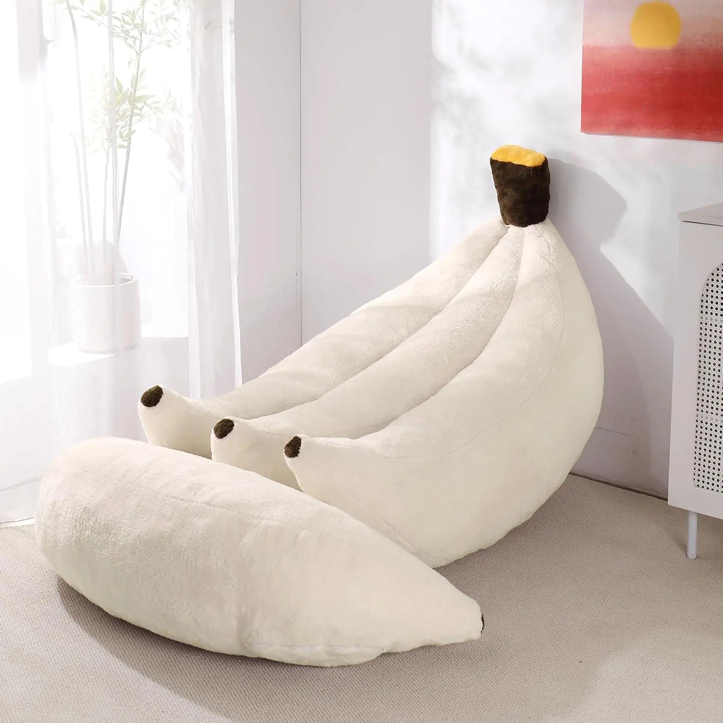 Banana Bean Bag Chair With Ottoman Convertible Lounger