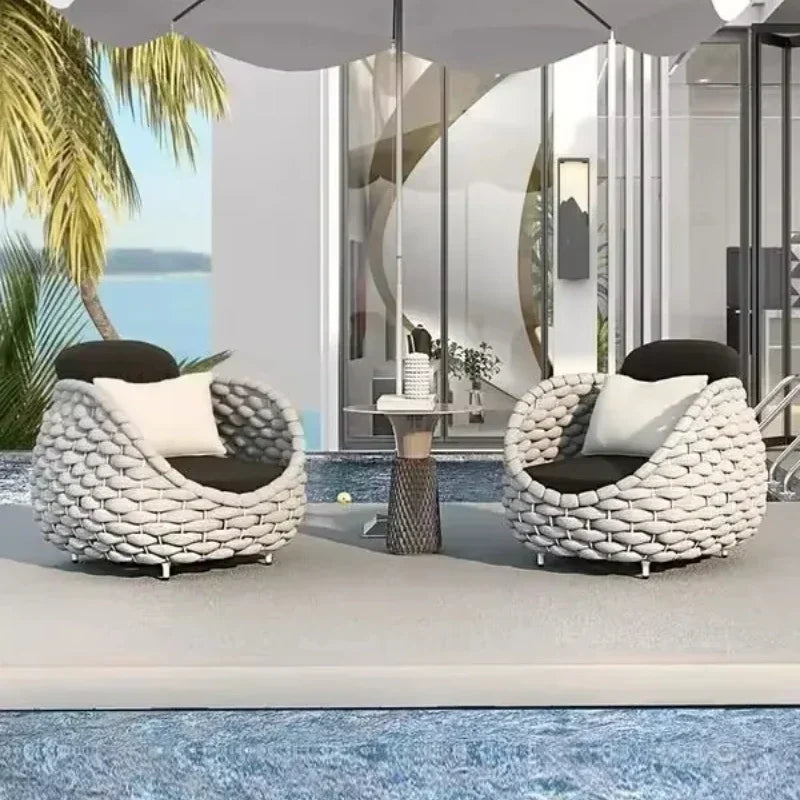 All Weather Rattan Outdoor Sofa Set For Villa Balcony Patio