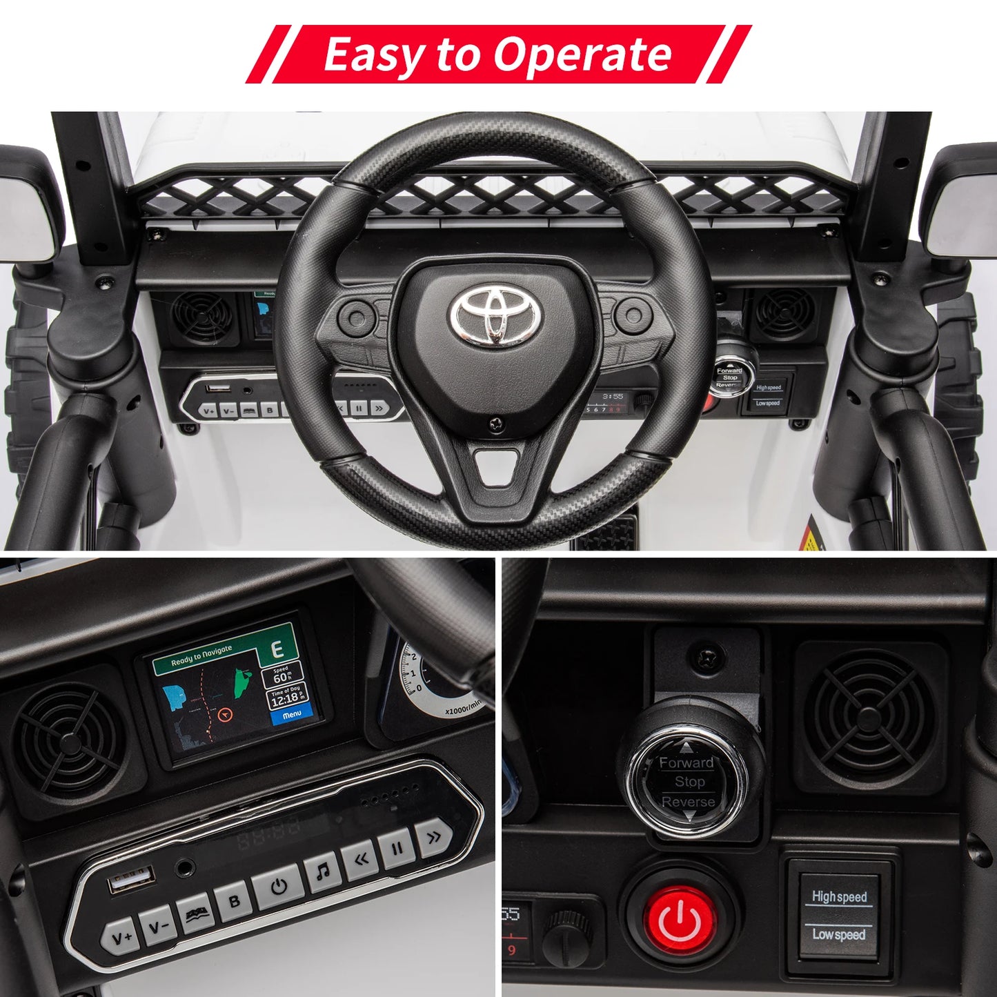 HiMISSE 12V Electric Ride On Car For Kids MP3 Music