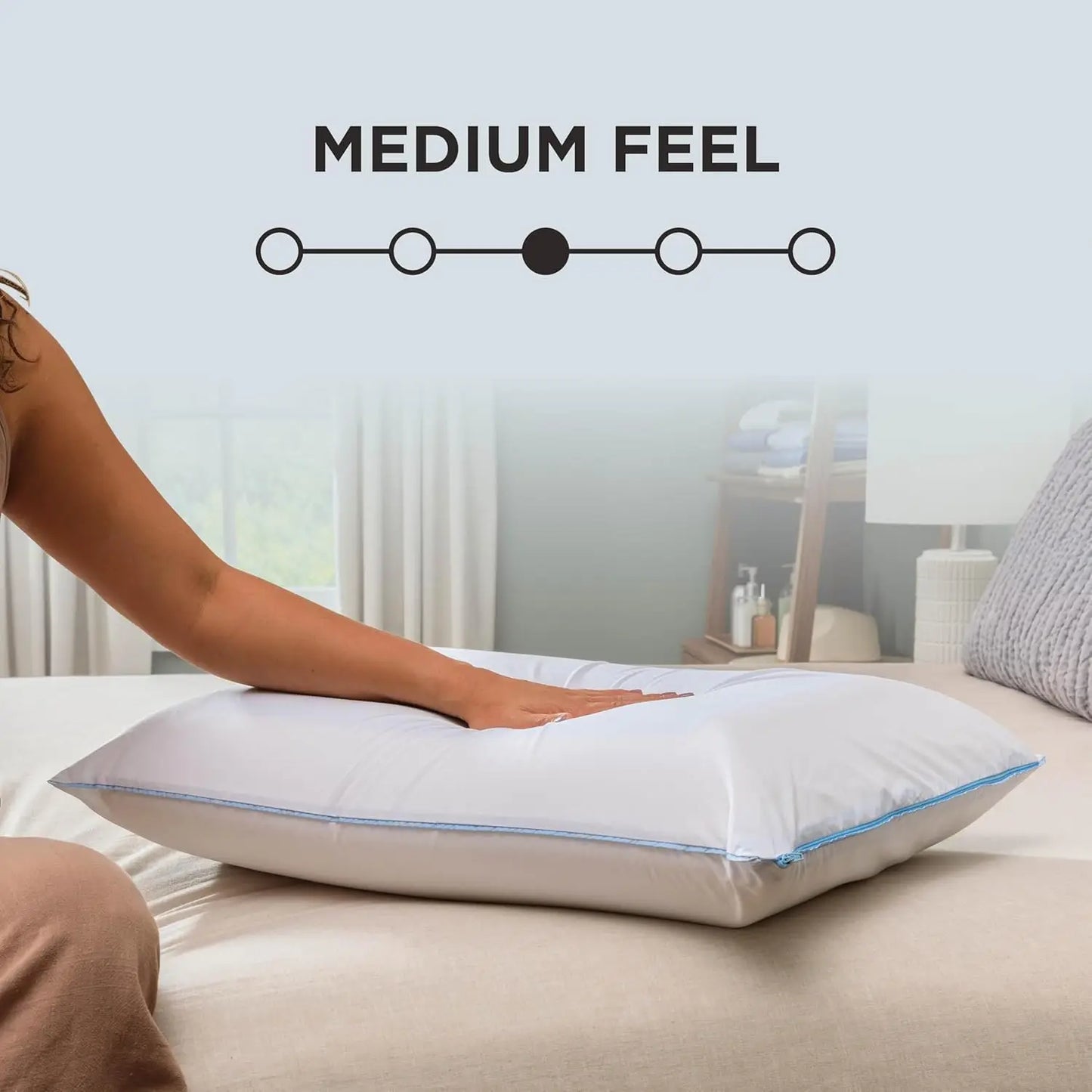 King Size Cooling Gel Pillow with Cotton Cover for Pain Relief and All Sleep Positions, White