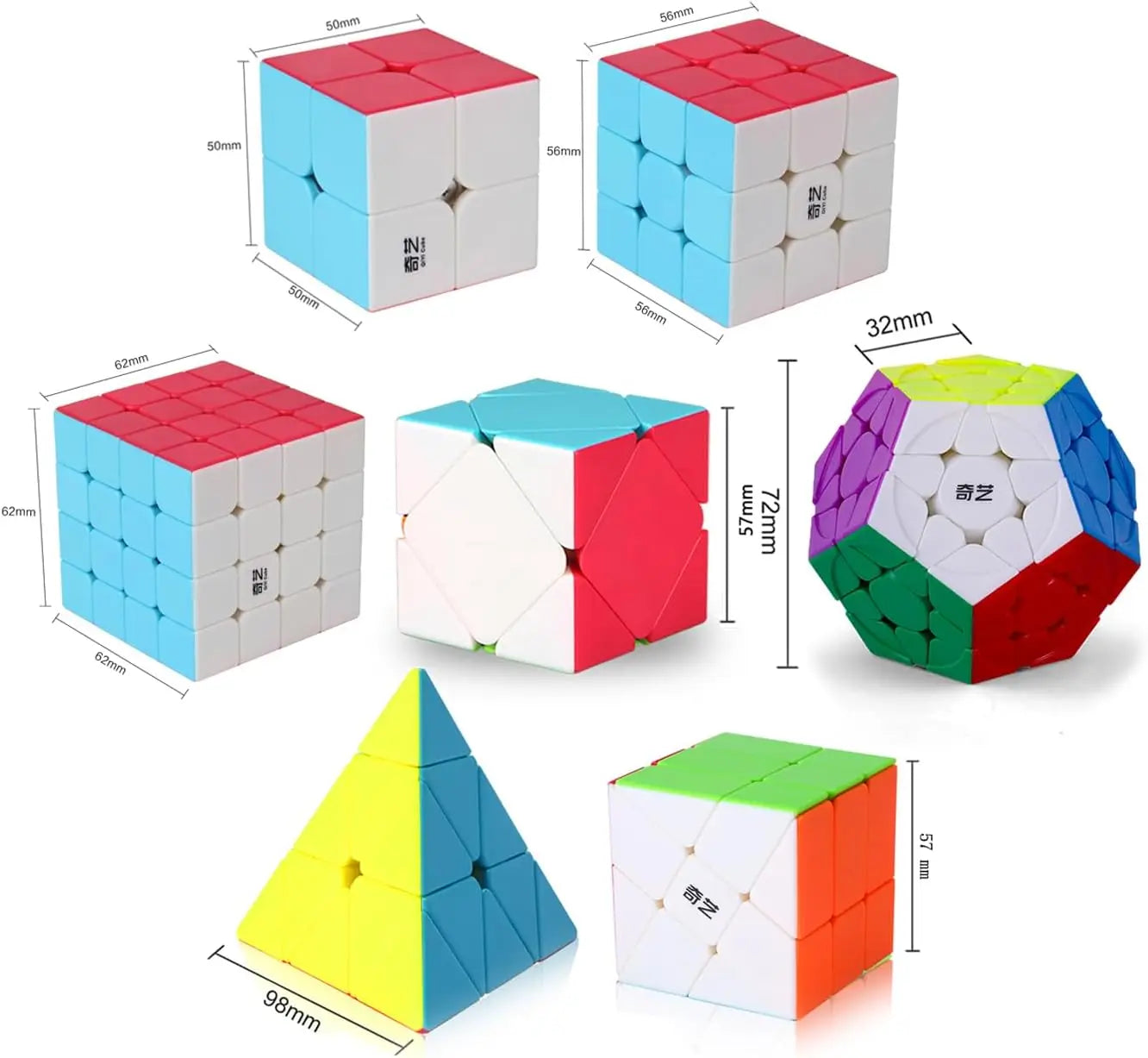 Mirror Pyramid Cubes Decorative Figurines