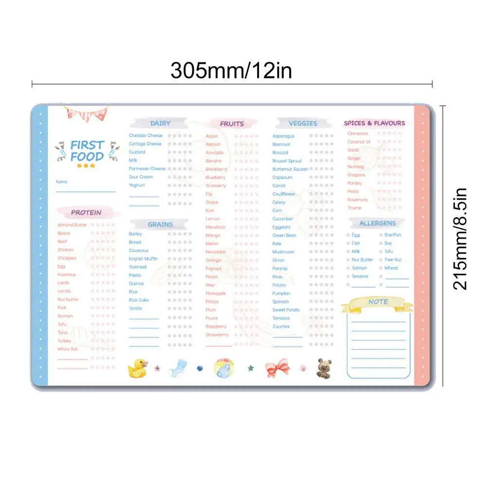 Magnetic First Foods Chart for Babies and Toddlers