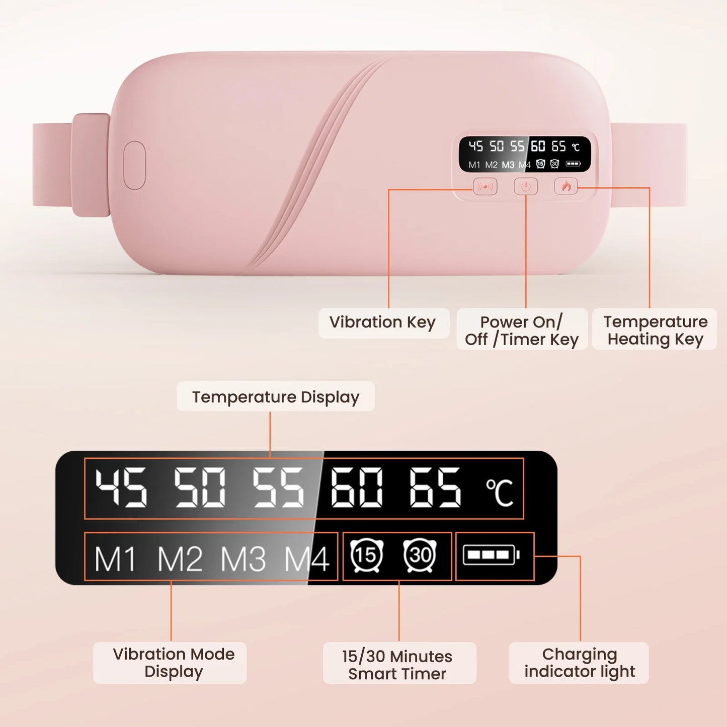 Electric Menstrual Heating Vibration Waist Massage Belt