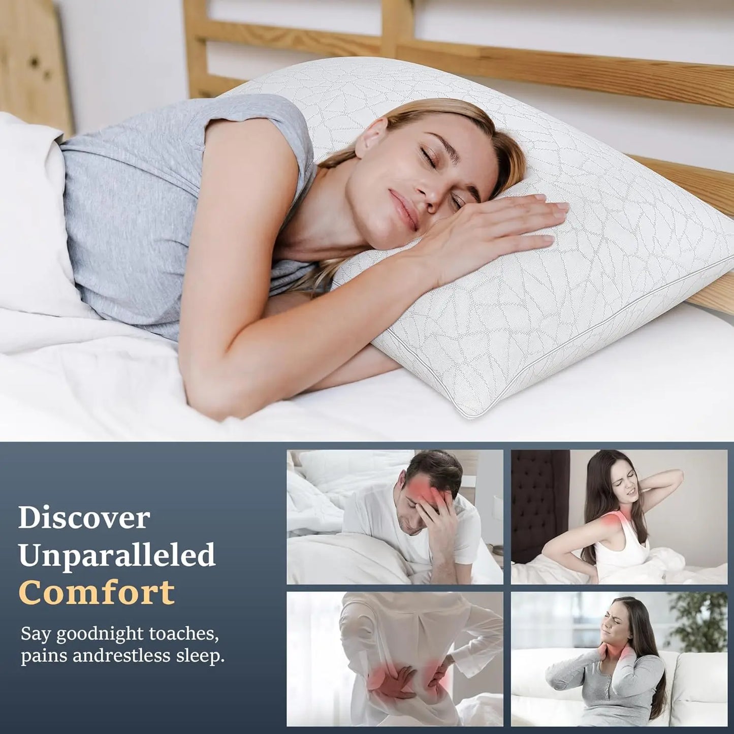 Breathable Premium Down Alternative Pillows Set of 2 for All Sleepers