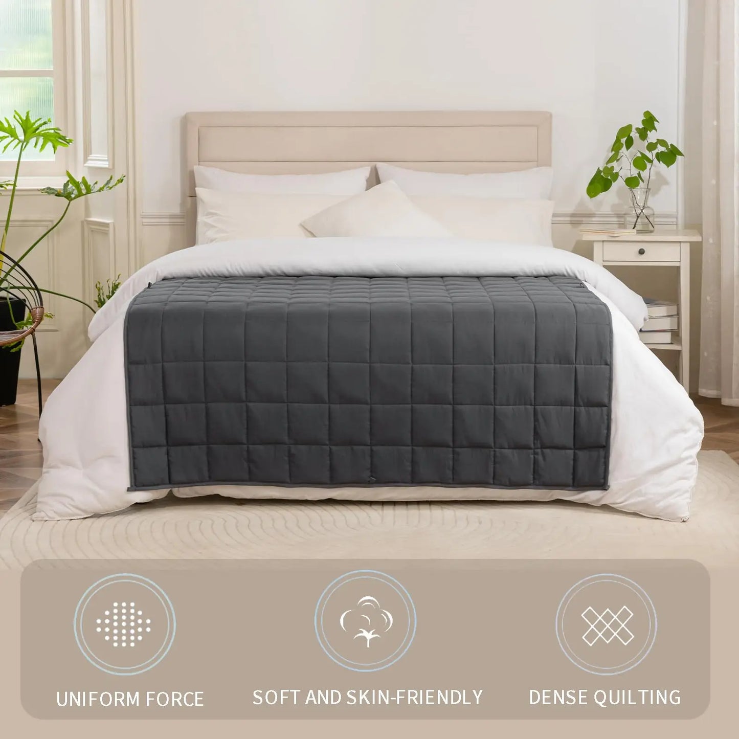 NONECN Weighted Blanket For Adults Sleep Improvement And Relaxation