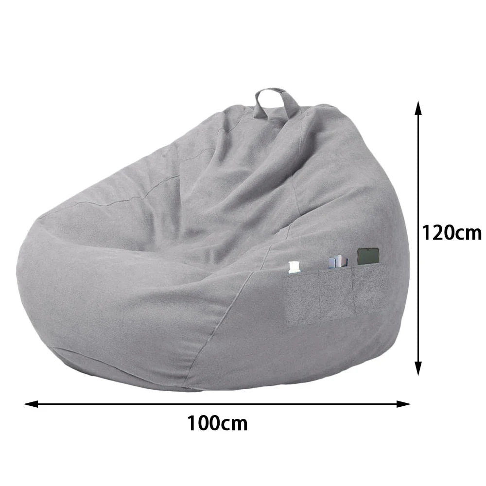 Bean Bag Lazy Seat Chair Sofa Cover Soft Fluffy Fabric