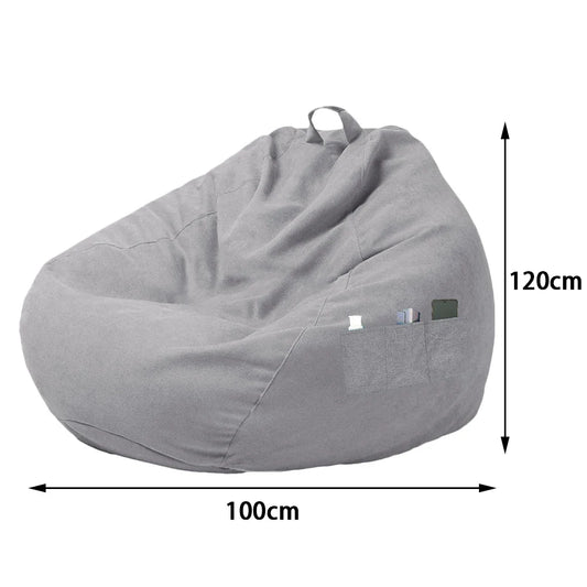 Bean Bag Lazy Seat Chair Sofa Cover Soft Fluffy Fabric