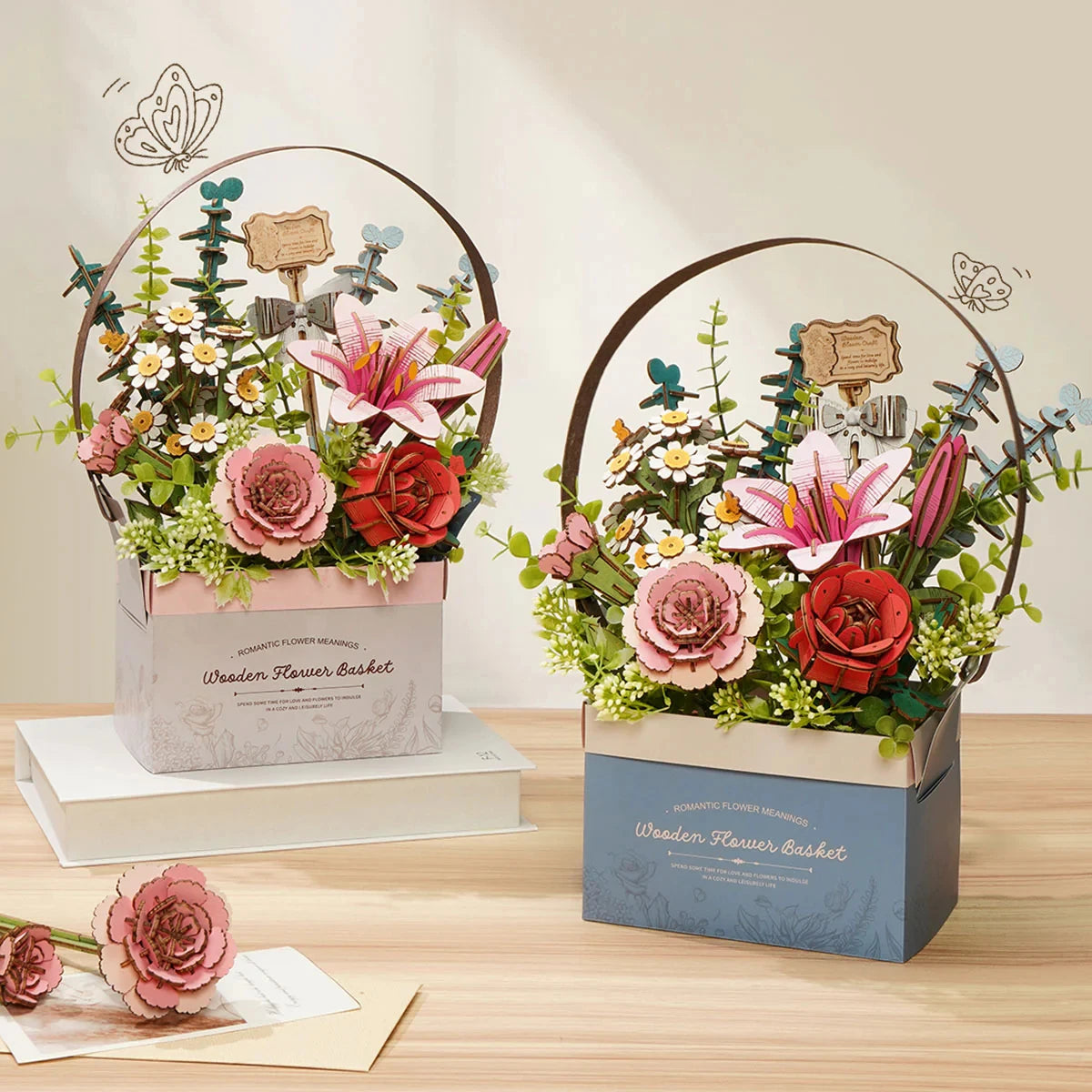 Robotime Rowood Flower Basket Wooden Puzzle Gift For Girls