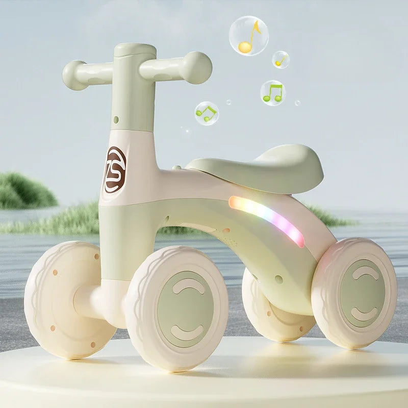 MYGVNCE AntiTip Baby Balance Bike 4 Wheel Ride On Walker