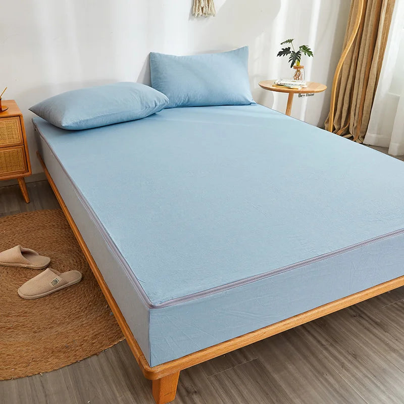 Dreamreal Zipper Fitted Bed Sheet 100 Percent Cotton Durable