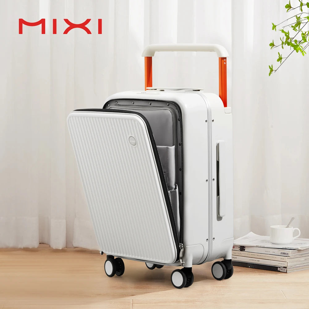 Mixi Front Laptop Pocket Carry On Luggage Aluminum Frame