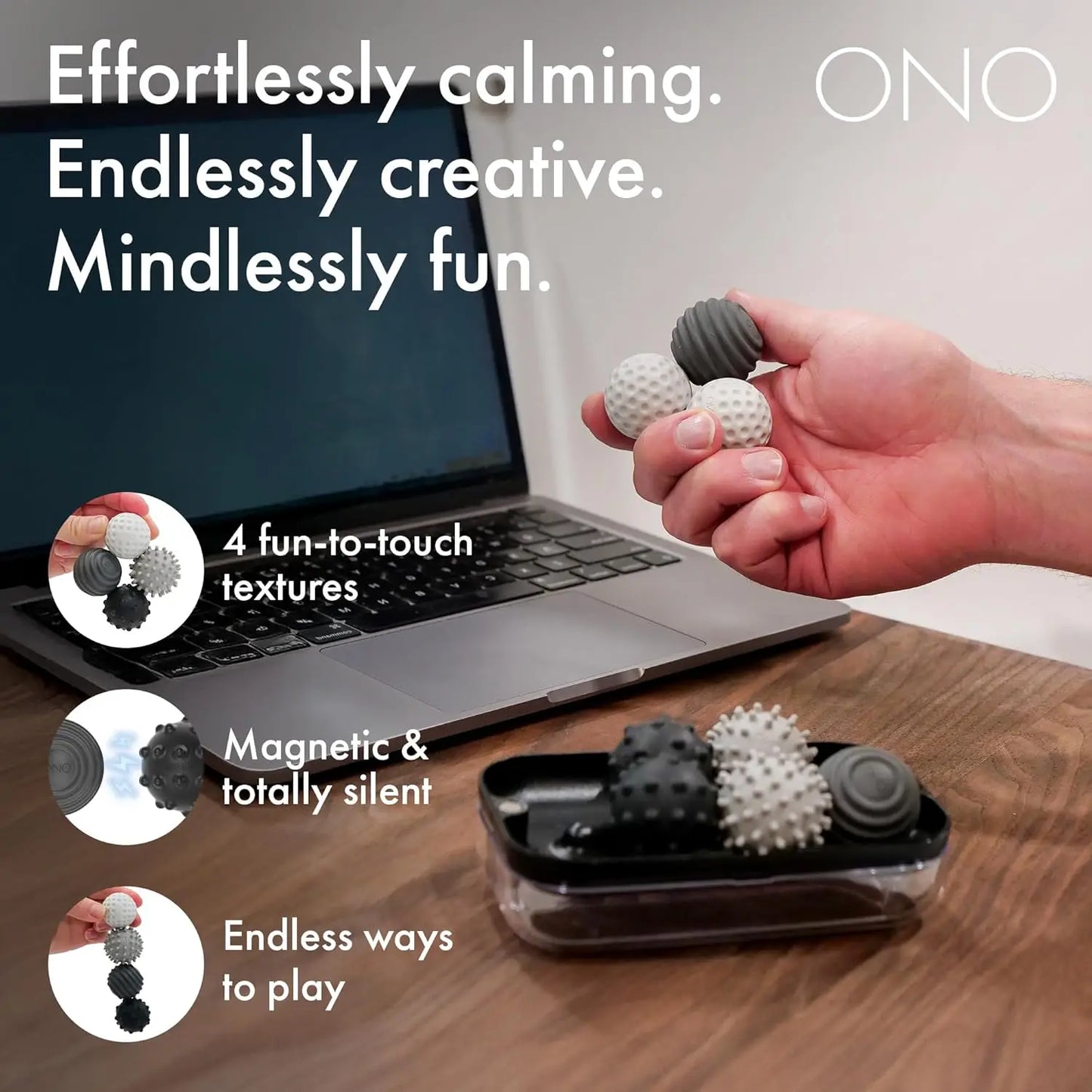 Textured Silicone Magnetic Fidget Balls Stress Relief Toy
