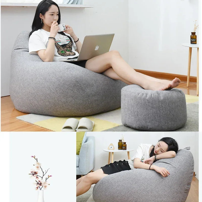 Bean Bag Chair Cover Soft Fluffy Fabric For Lazy Seat