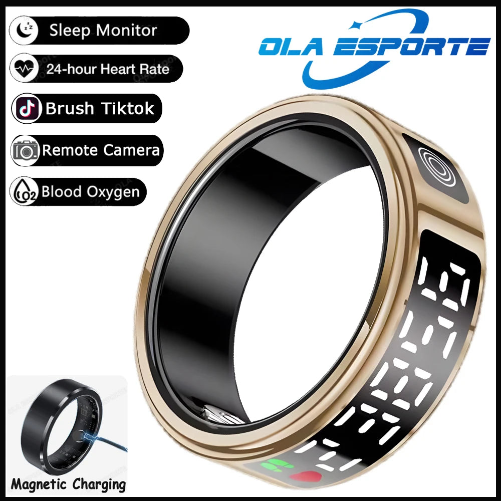 Ola Esporte Smart Ring With Display Touch Health Tracker Waterproof