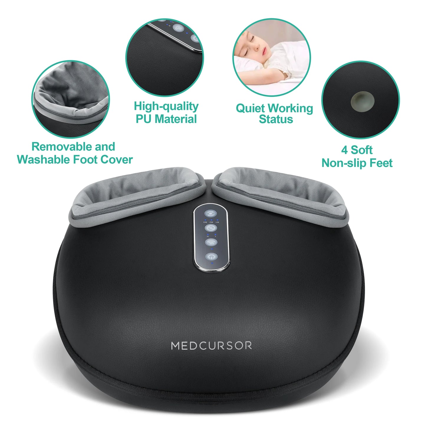 Medcursor Shiatsu Foot Massager With Heat Roller For Deep Relief