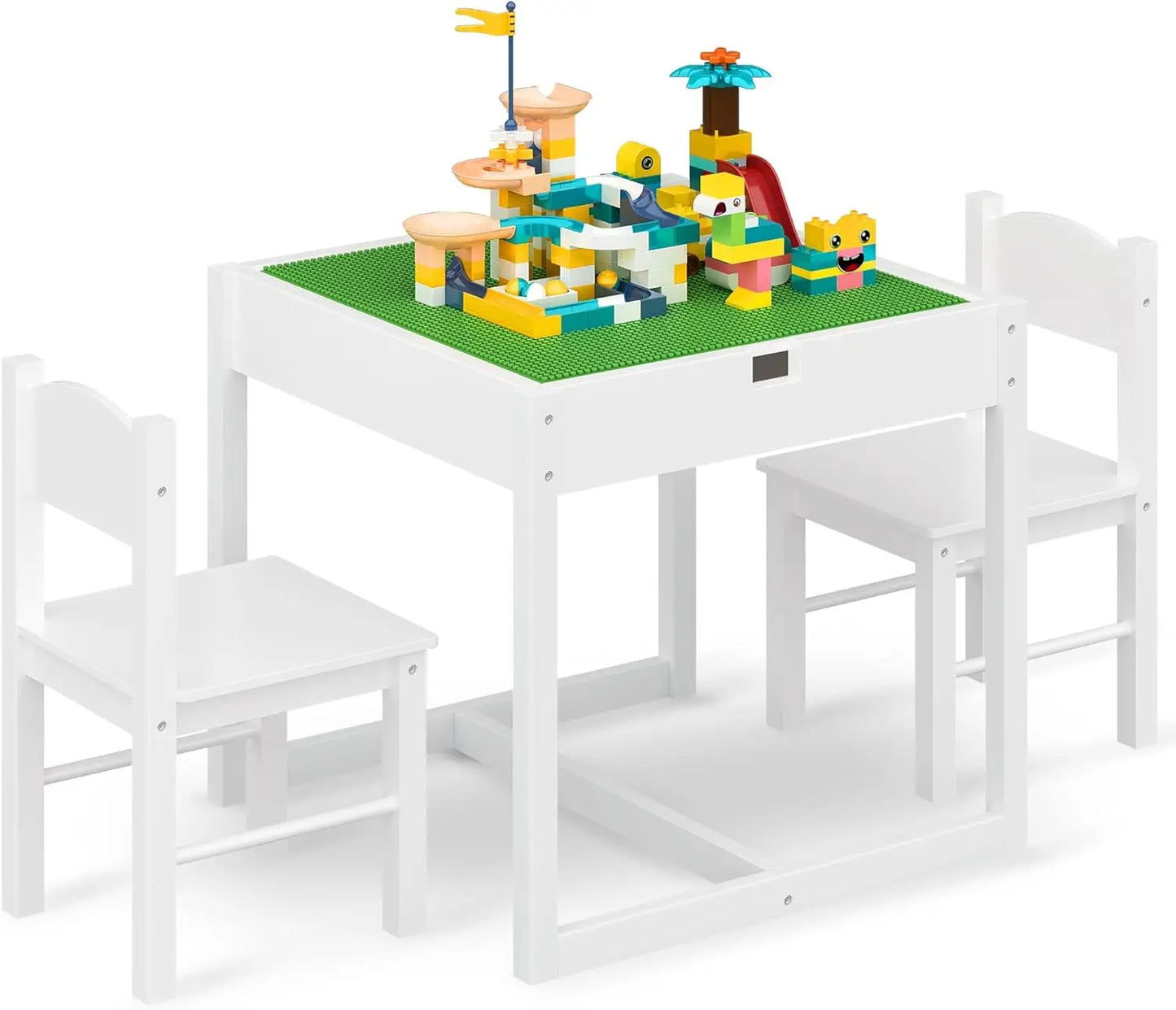 Wooden Three in One Kids Activity Table Set with Storage