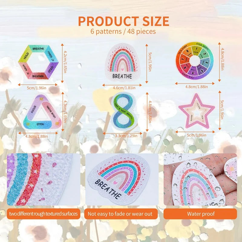 Calm Strips Anxiety Sensory Stickers Mood Calming Stress Relief 60 Pcs