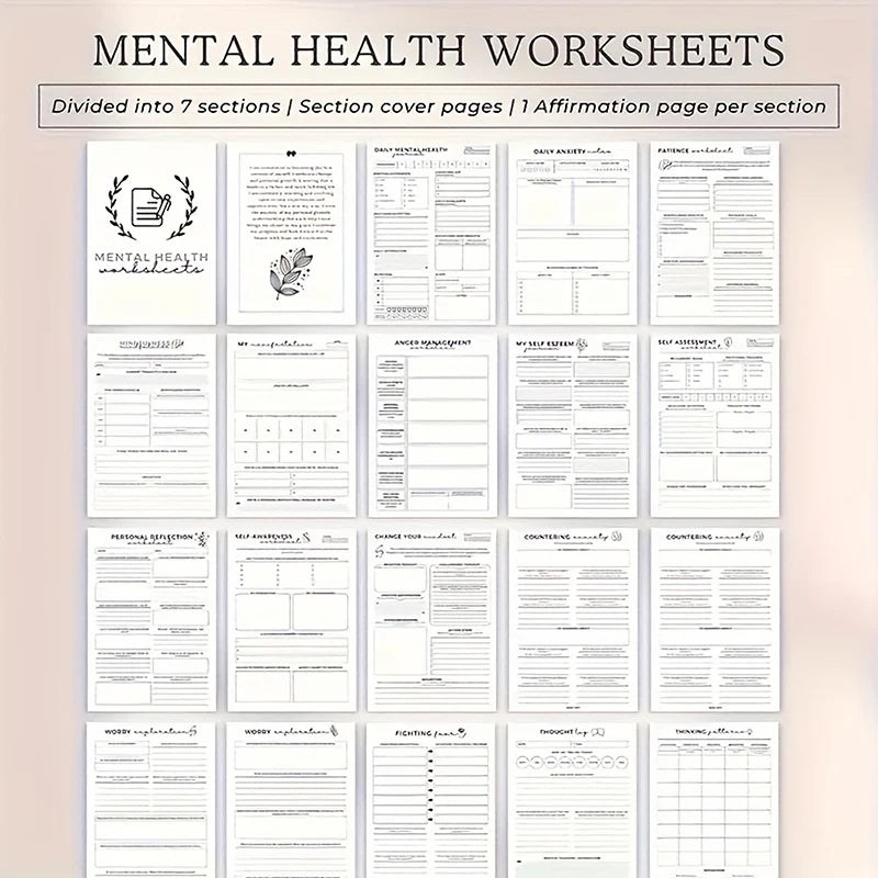Anxiety And ADHD Guided Wellness Journal With Mood Tracker Prompts