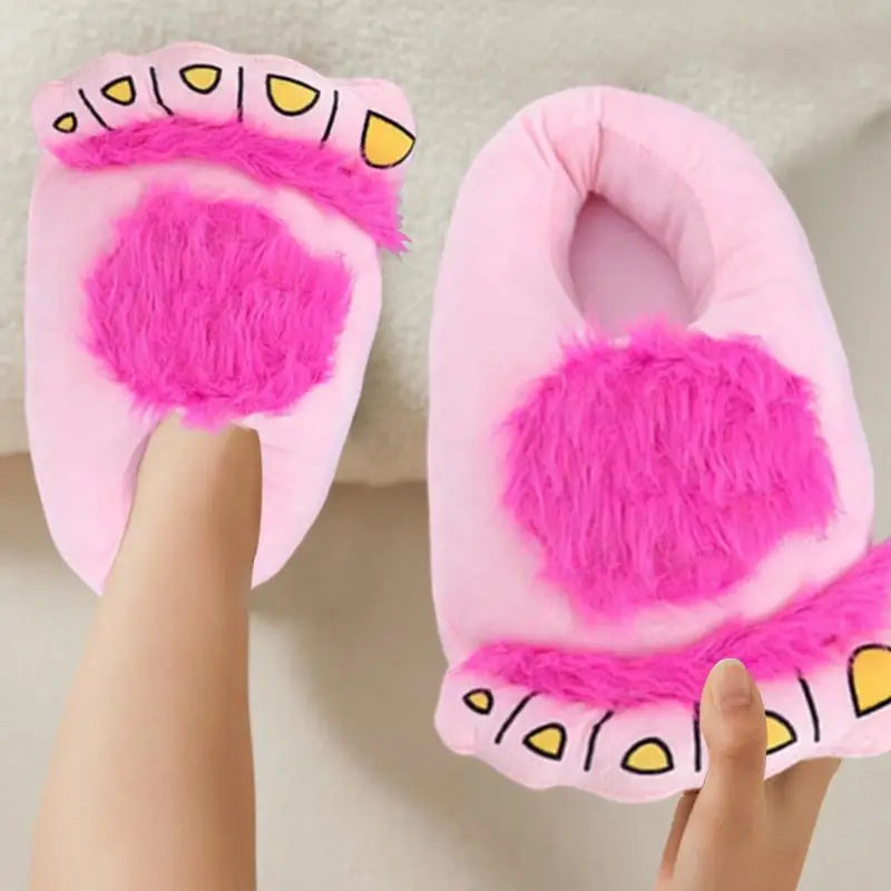 Foot Slippers Soft Big Feet Slippers Weird Slippers Anti-Slip Indoor House Shoes Large Foot Slippers for Winter Cold Days