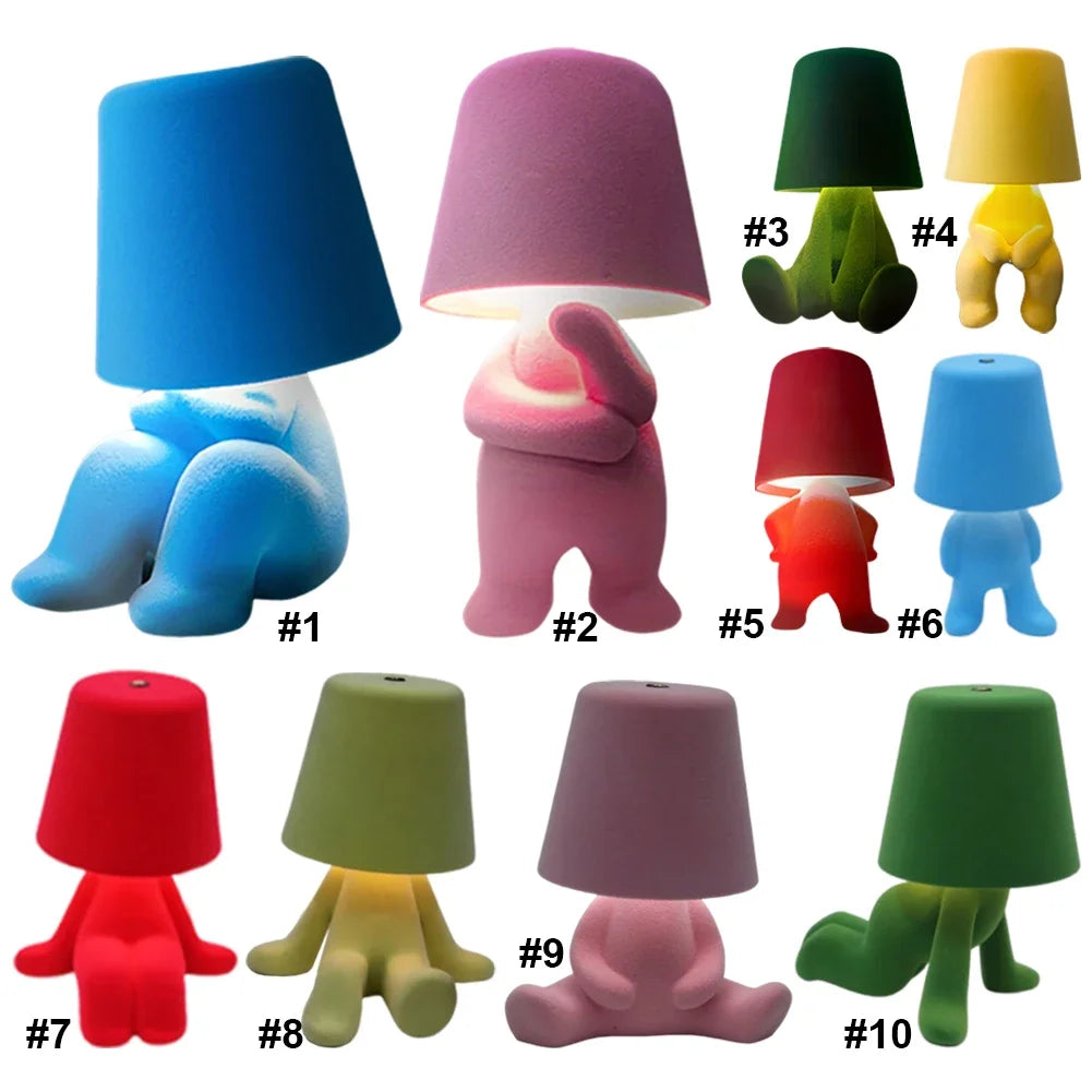 Little Naughty Boy Table Lamp Creative Shy Boy Night Light Small Book Lights for Children Bedroom Bedside Decoration Gift
