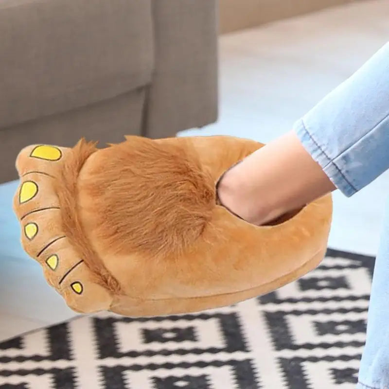 Foot Slippers Soft Big Feet Slippers Weird Slippers Anti-Slip Indoor House Shoes Large Foot Slippers for Winter Cold Days