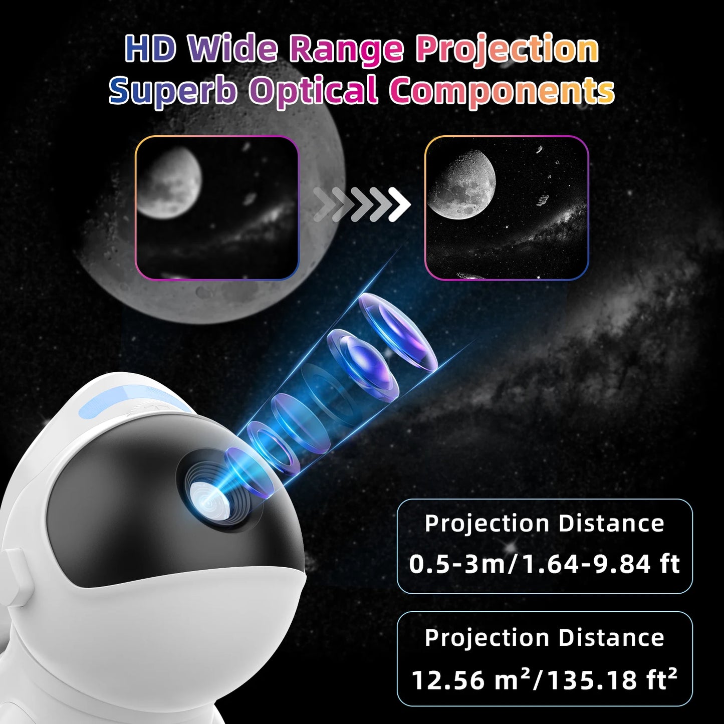 AUSYLE Star Projector Night Light Space Dog Galaxy Projector