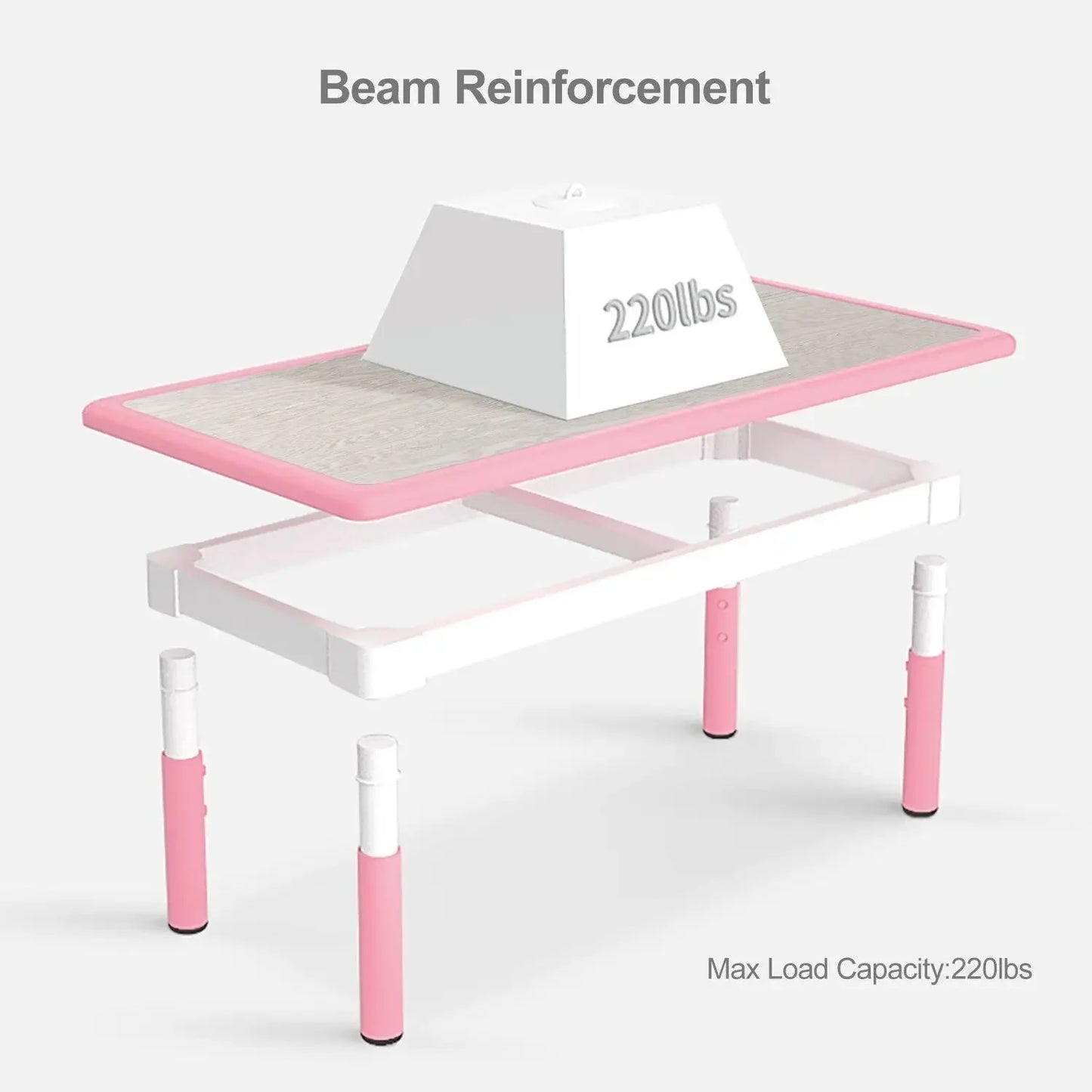 AuAgHign Kids Height Adjustable Table And 4 Chairs Graffiti Desktop