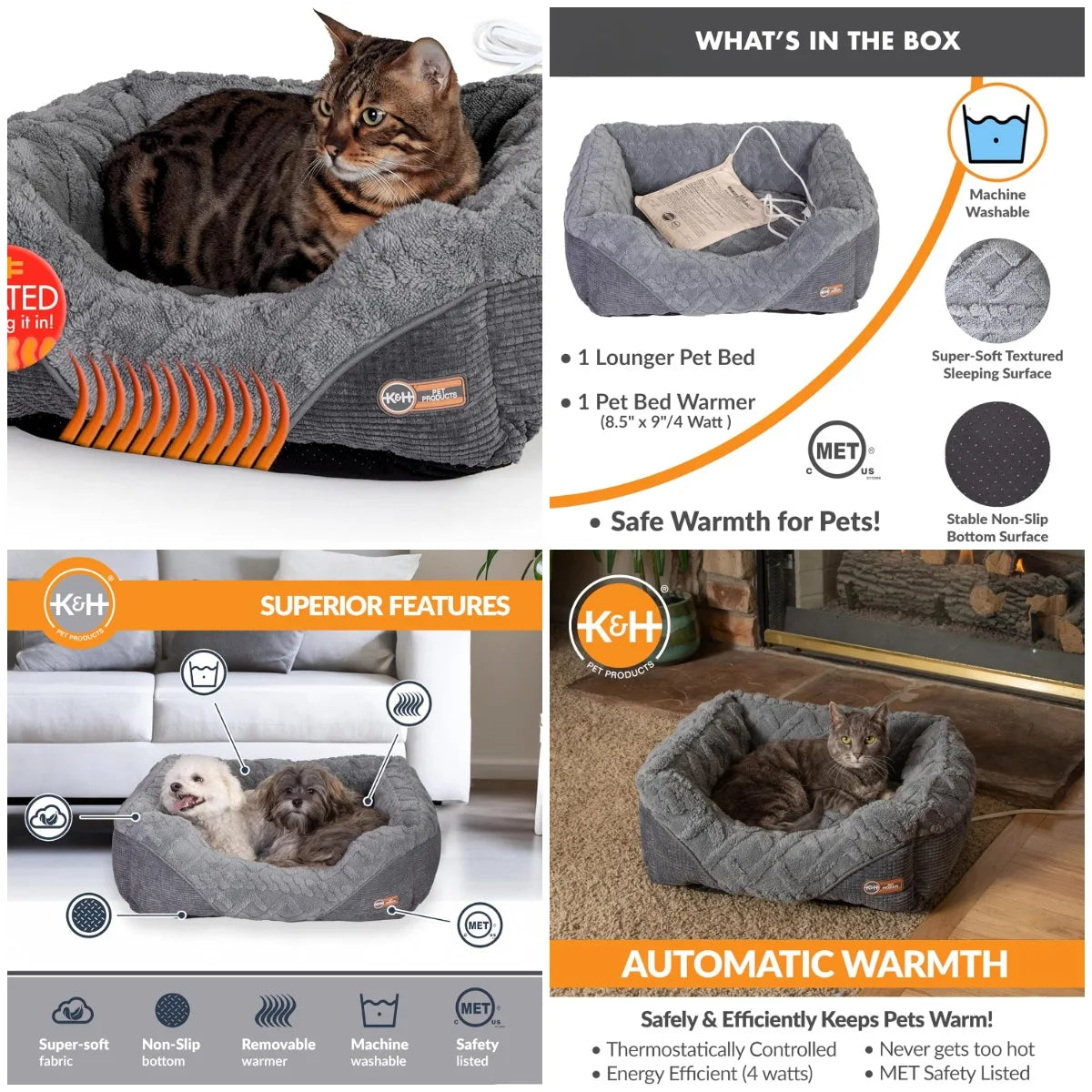 K H Pet Products Thermo Pet Lounge Sleeper Indoor Bed