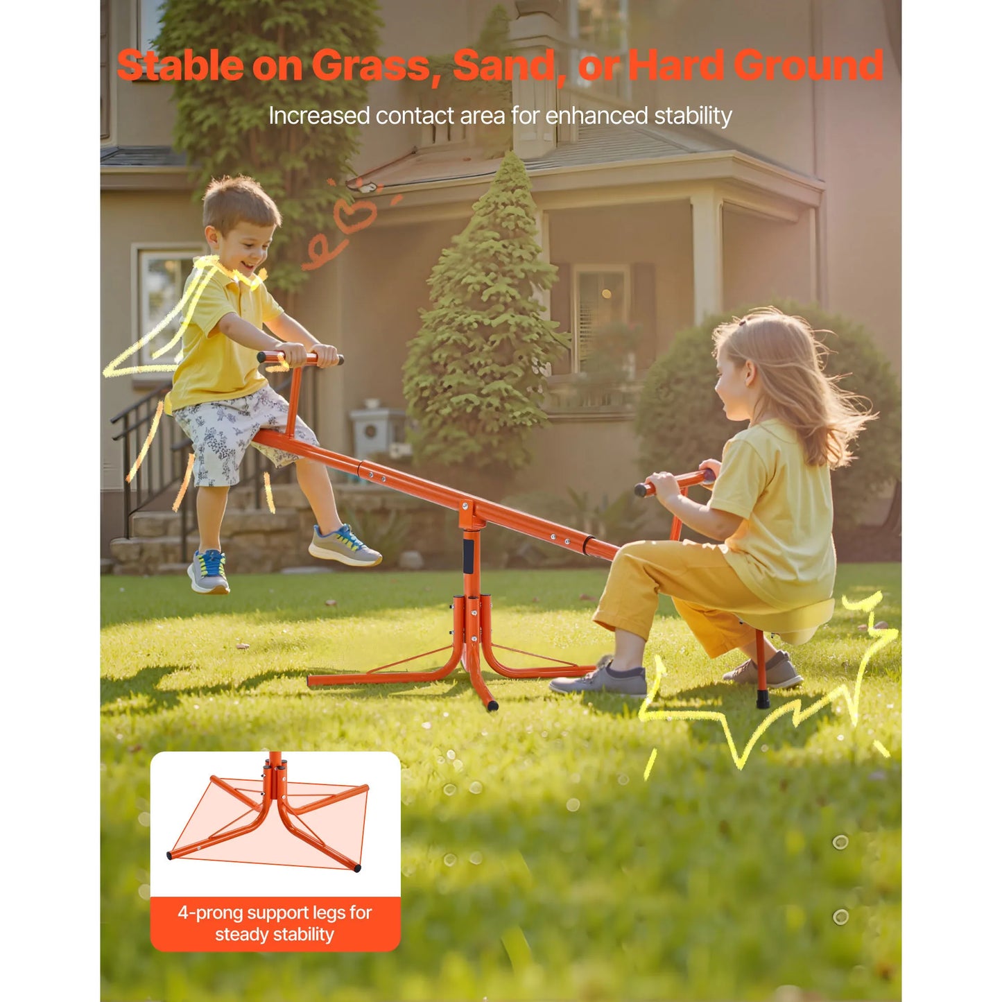 Teeter Totter Seesaw Dual Seater For Kids Outdoor Playground Equipment