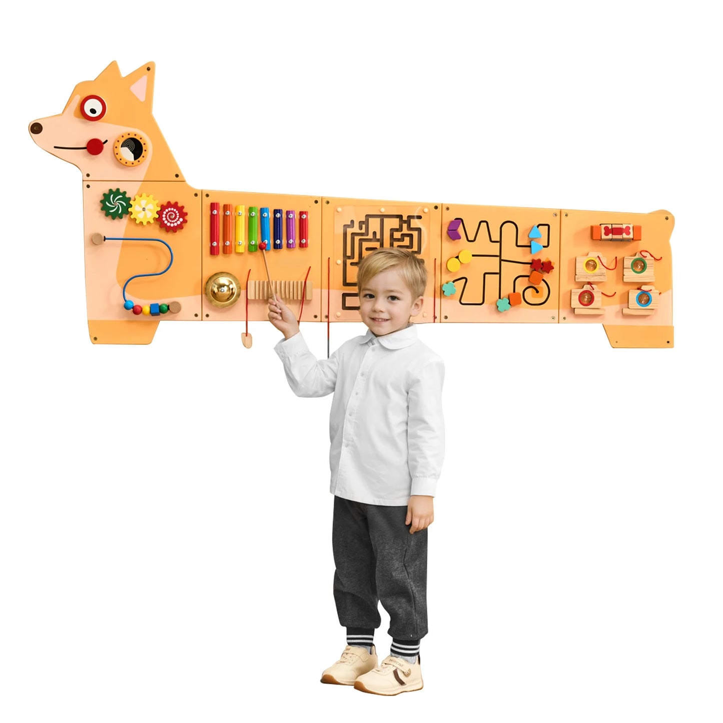 Montessori Wall Sensory Learning Activity Center for Kids