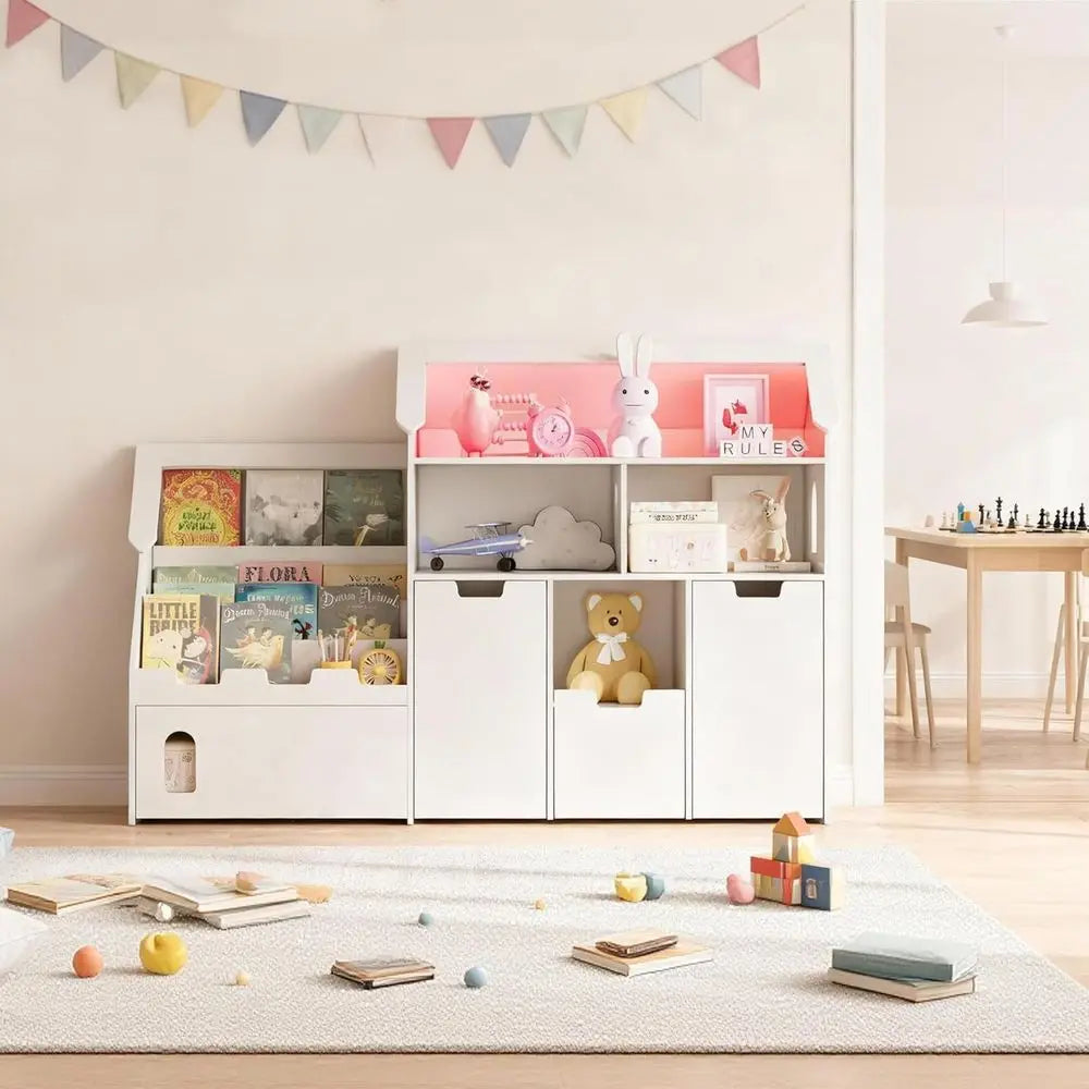DAFIFY Kids Bookshelf With Removable Drawers Toy Storage Organizer