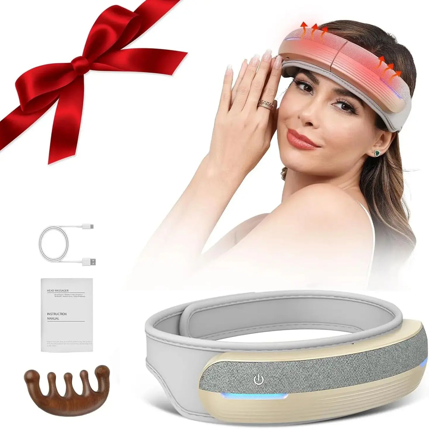 HOMEMASSA Portable Electric Head Massager With Heat Bluetooth