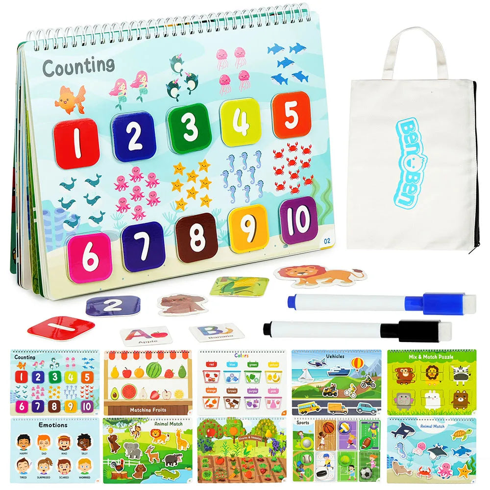 Busy Book for Toddlers and Preschoolers Learning Activities Educational Toy