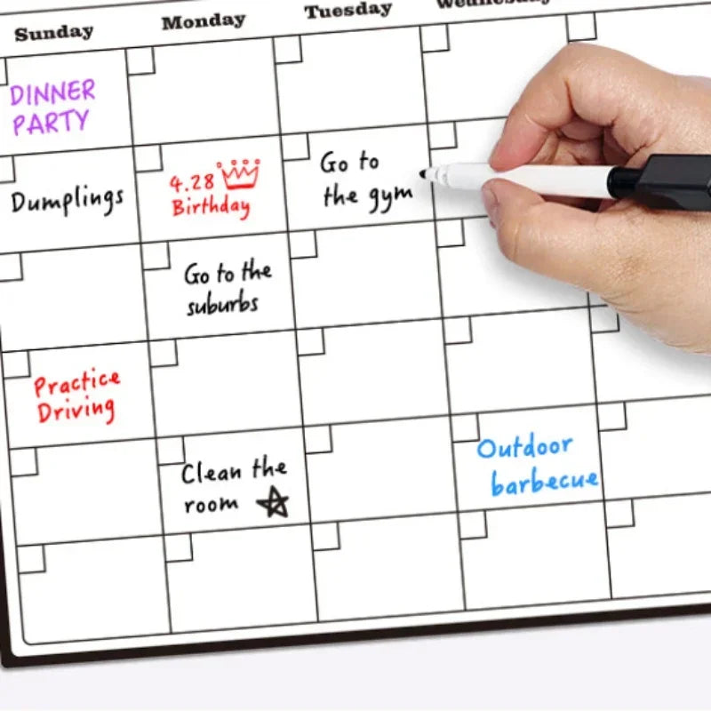 Magnetic Dry Erase Calendar Monthly Planner for Home Office