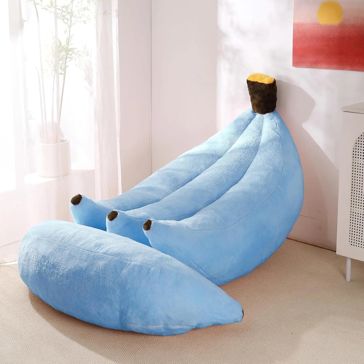 Banana Bean Bag Chair With Ottoman Convertible Lounger