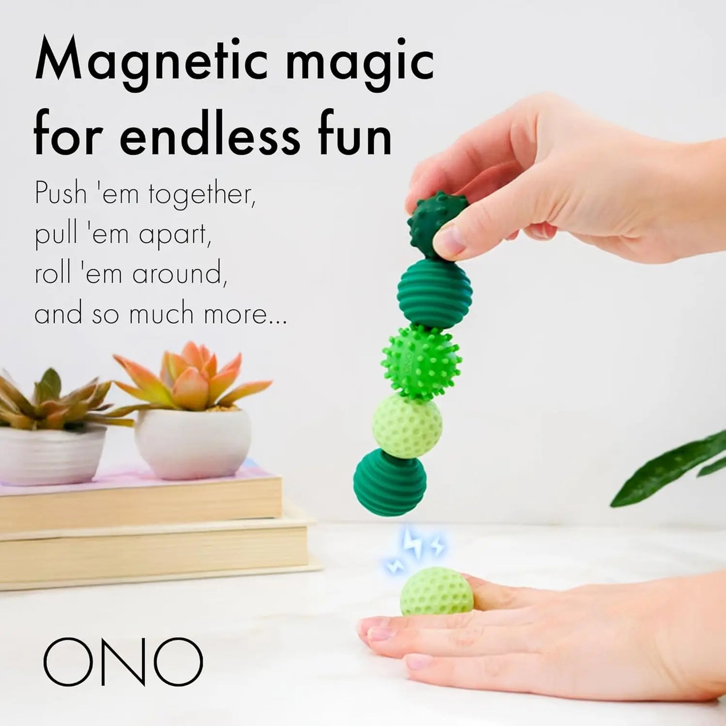 Textured Silicone Magnetic Fidget Balls Stress Relief Toy