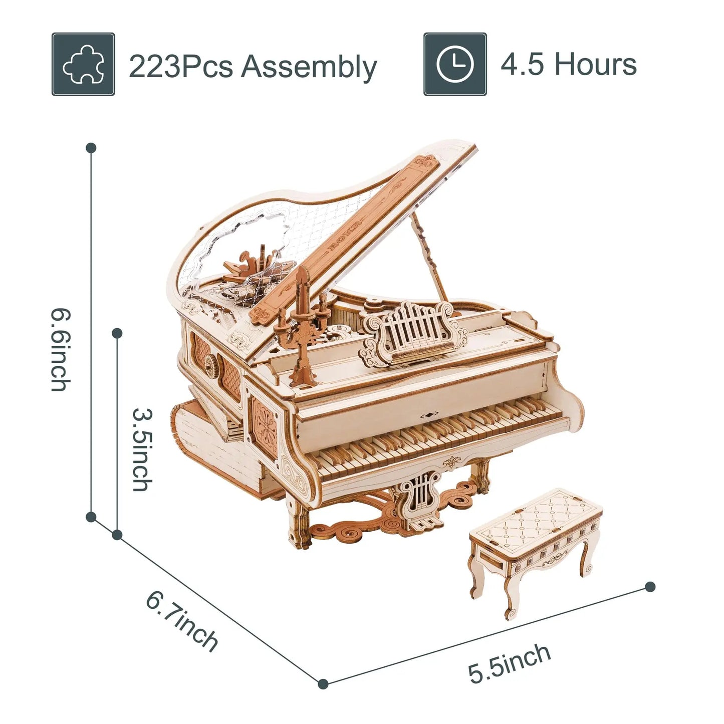 Robotime Rokr Magic Piano Self Playing Music Box AMK81
