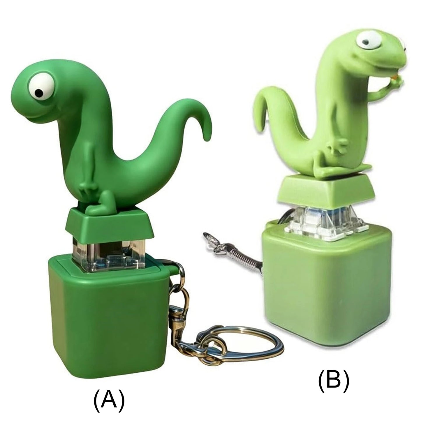 1-5PCS Lizard Fidget Keychain with LED Light & Squeeze Sound Funny Stress Relief Sensory Toy Rechargeable Keyring for Adult Kid