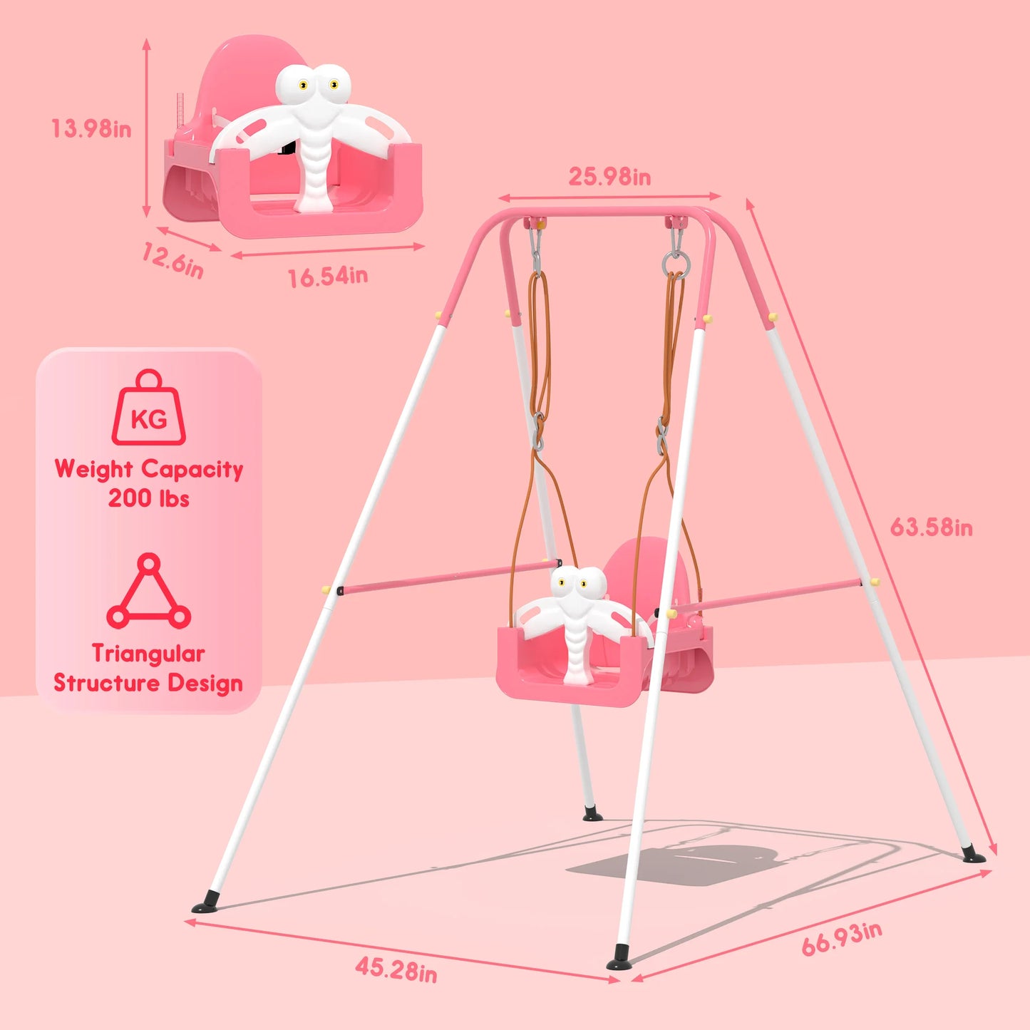 YUKOOL 3 In 1 Swing Set For Indoor Outdoor Playground