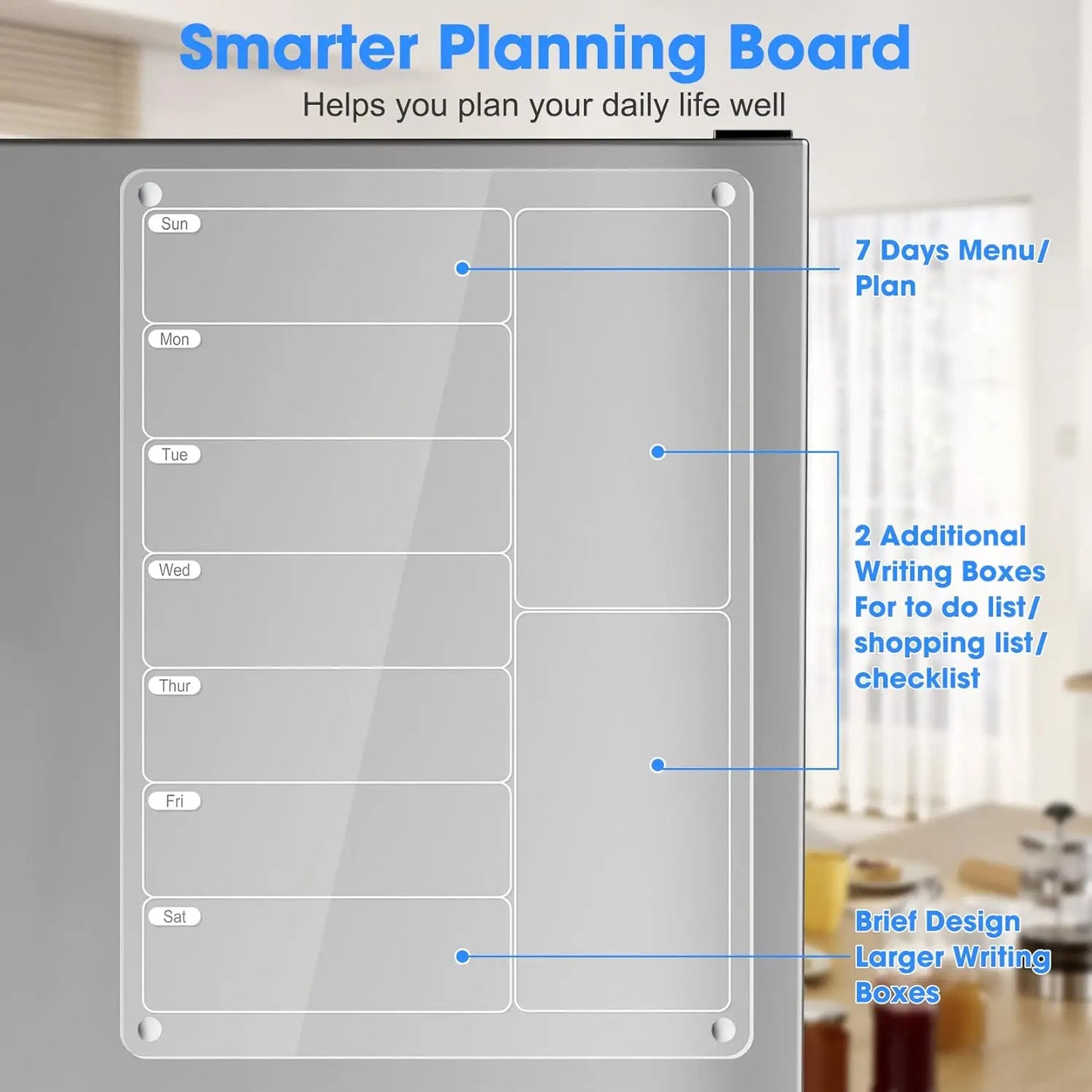 Magnetic Weekly Meal Planner Board For Easy Family Dinners
