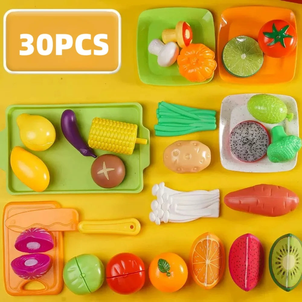 Vegetable Cutting Toys Set for Kids Safe Kitchen Pretend Play