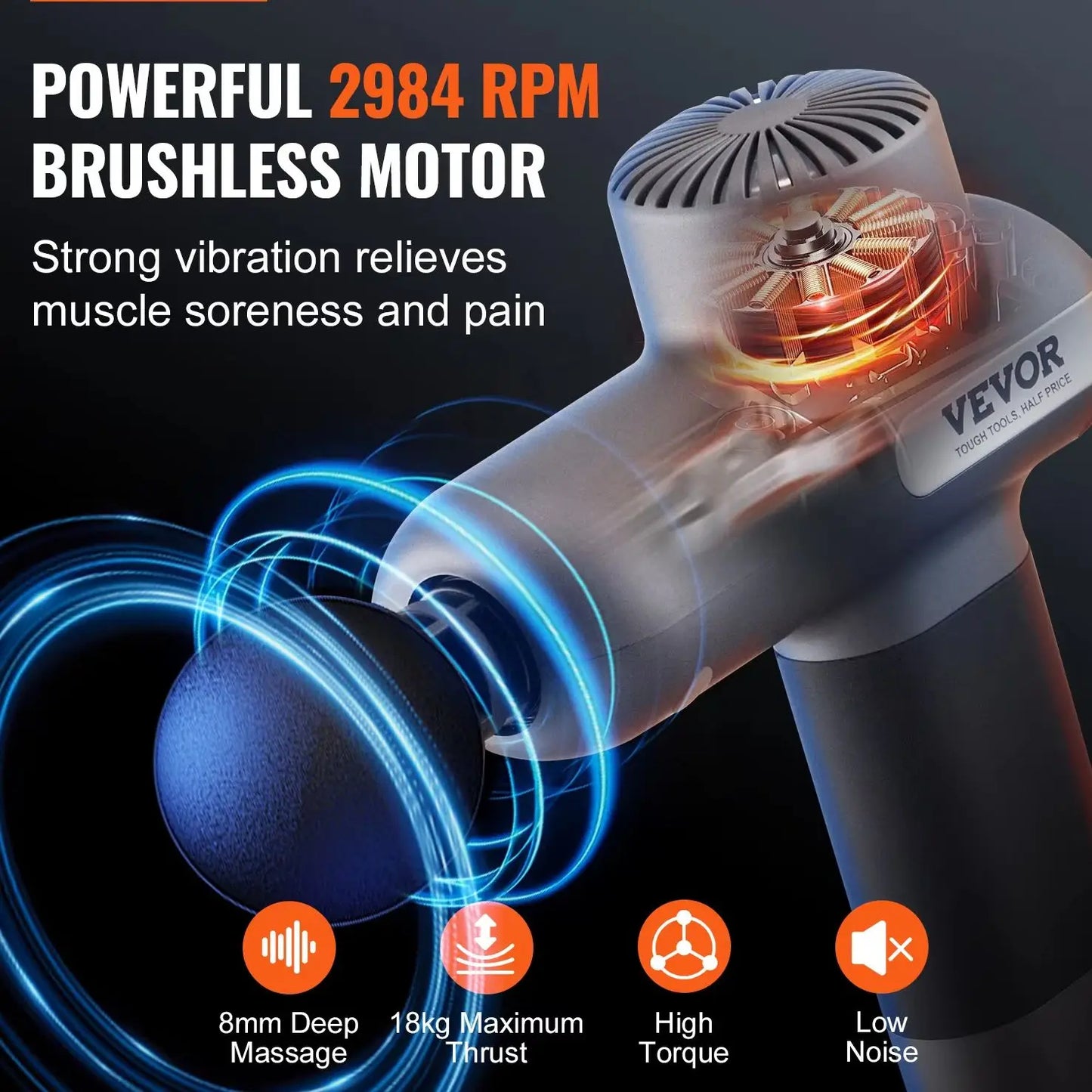 Compact Percussion Massage Device for Muscle Tension, Circulation & Body Recovery