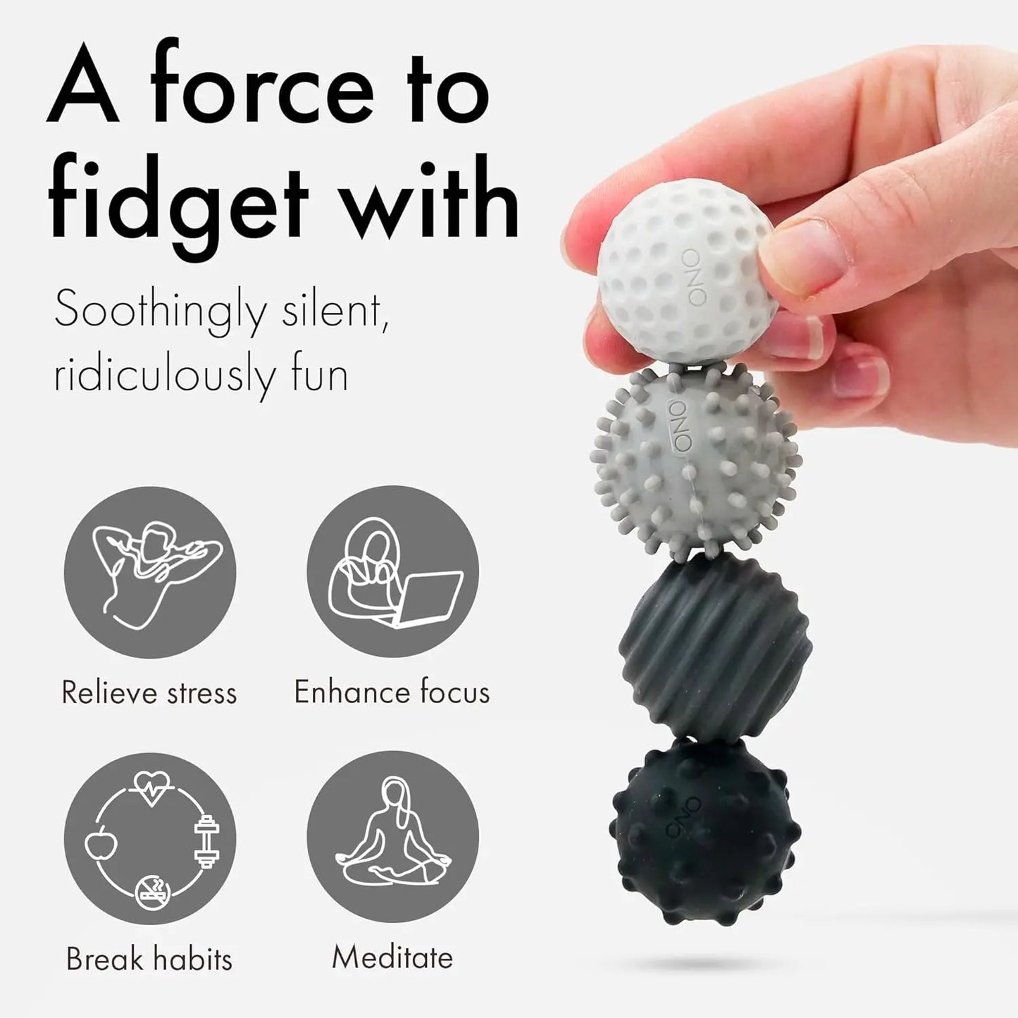 Textured Silicone Magnetic Fidget Balls Stress Relief Toy