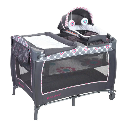 Portable Playard with Cozy Napper, Flip-Away Changing Table & Removable Bassinet for Babies