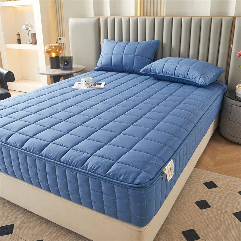 Fully Enclosed Thickened Fitted Sheet With Zip Off Top